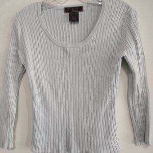 PCH Activewear 3/4 Sleeve Lightweight Icy Blue Sweater with Side Details Size M